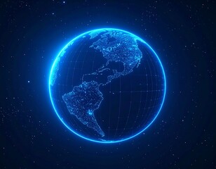 Fototapeta premium Digital globe of the Americas
