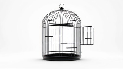 Empty metal birdcage