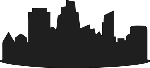 Obraz premium Silhouette Minimalist Urban Skyline Cityscape Design Icon for Architecture Project