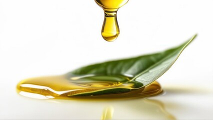 Droplet of liquid on a leaf