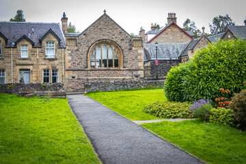 dunblane cathedral, medieval, church, cemetery, headstones, scotland, uk 
