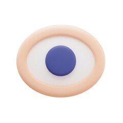 3D circular eye icon with blue iris