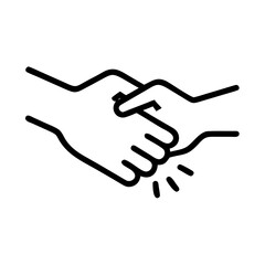 Two hands engaging in a handshake symbolizing agreement and collaboration.