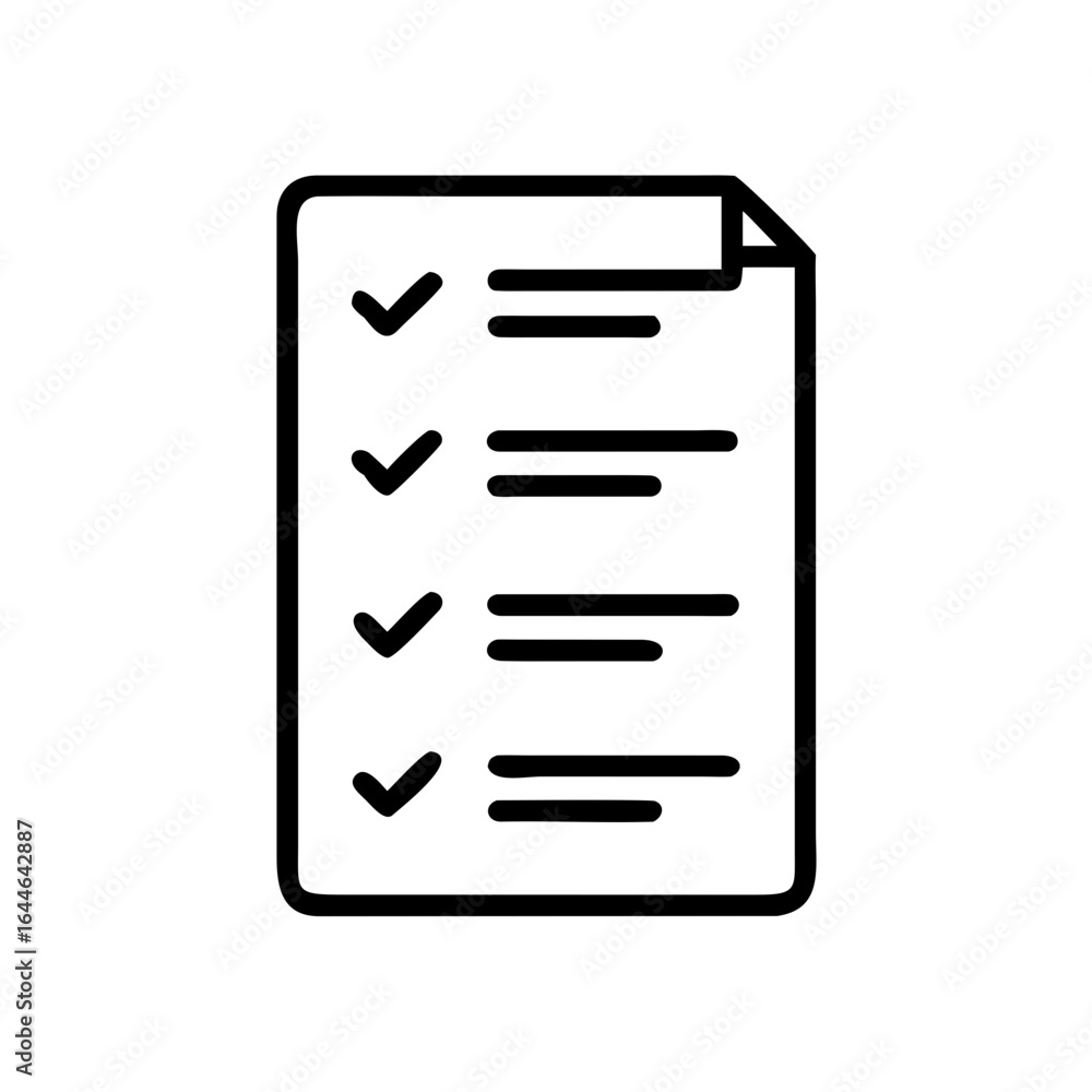 Poster a checklist on a piece of paper with check marks, symbolizing organization and task management.