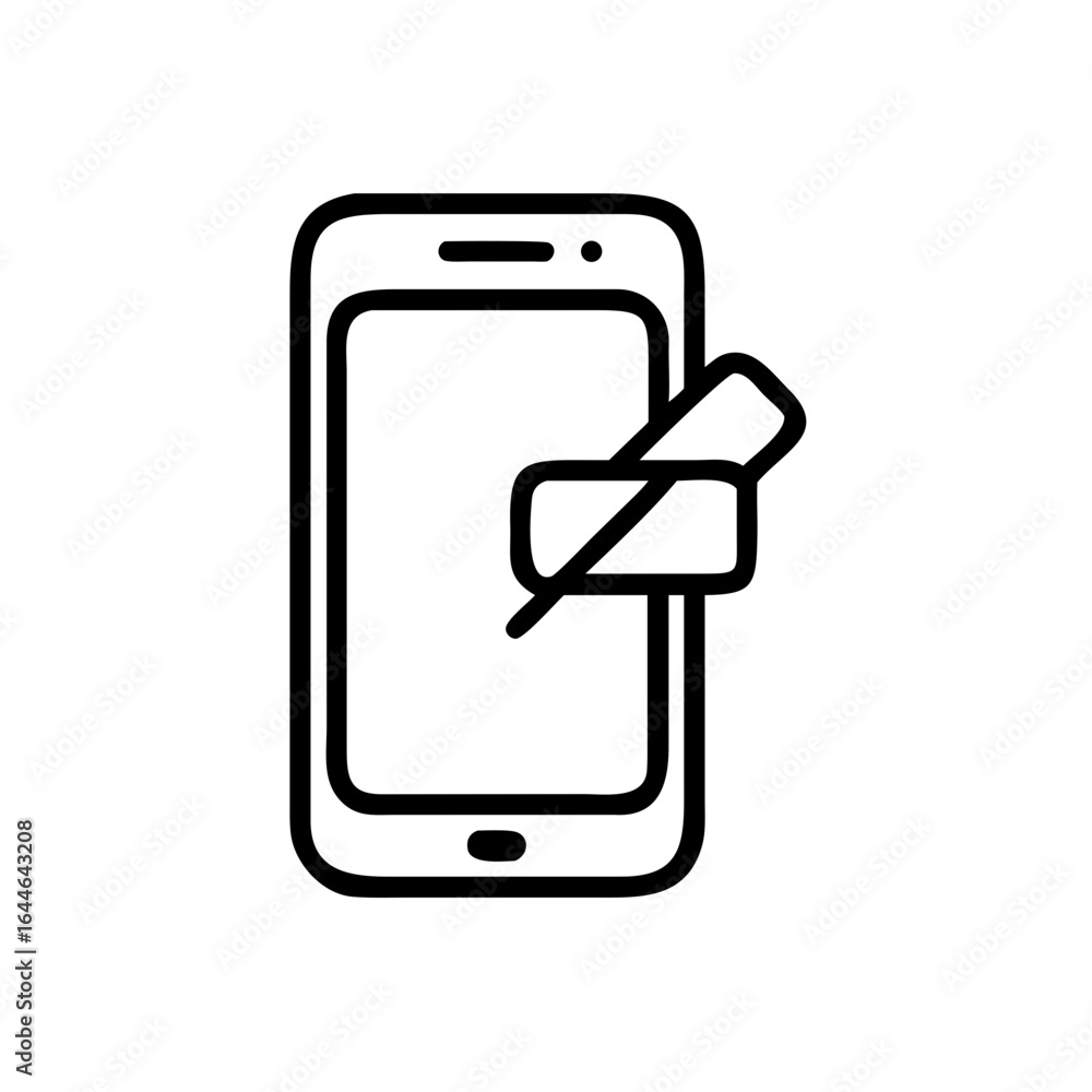 Poster a minimalist smartphone design with a notepad icon illustrating digital note-taking technology conce