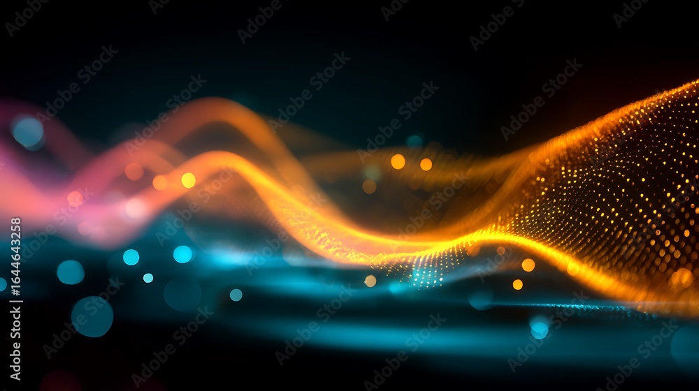 Aufkleber colorful abstract light waves creating dynamic visual energy and motion