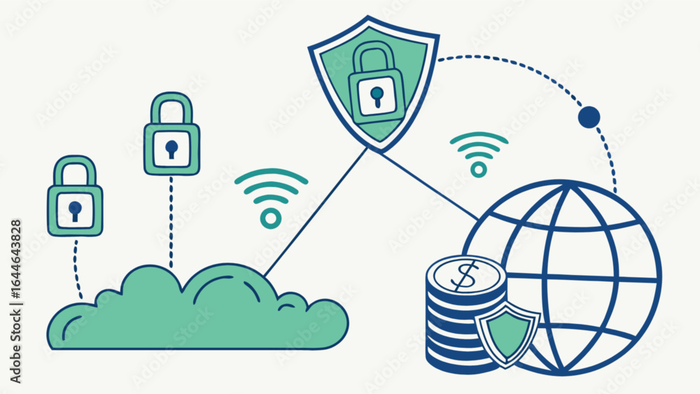 Poster secure cloud network security system for data protection and financial security with global network 
