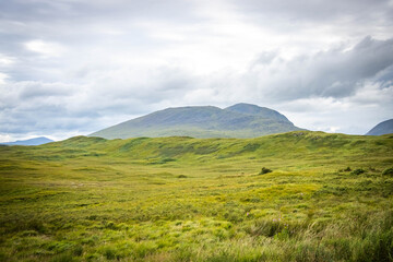 Fototapeta premium rannoch moor, glencoe, highlands, scottish highlands, bog, moor, scotland, uk, scenic, panorama, 