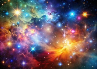 Obraz premium Vibrant cosmic nebula with a multitude of colors and shapes