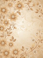 Delicate floral patterns on a soft beige background