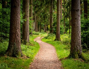 Fototapeta premium A winding path through a dense forest