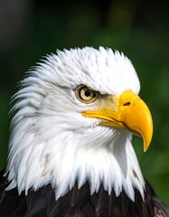 Obraz premium Close-up portrait of a bald eagle, head and shoulders, intense gaze