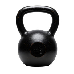 Fototapeta premium Black kettlebell isolated on black background, perfect for fitness, strength training, and gym workouts