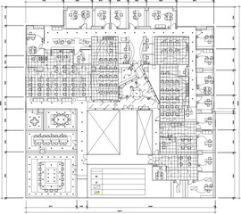 2D Drawing Office Ceiling Plan and Electrical Layout Vector