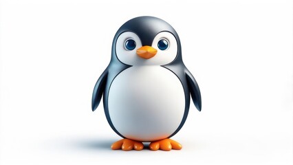 Fototapeta premium Cute penguin on white background
