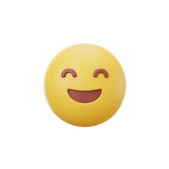 Fototapeta premium Cheerful emoji face with wide smile