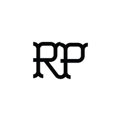 RP monogram logo design letter text name symbol monochrome logotype alphabet character simple logo
