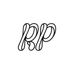 Fototapeta premium RP monogram logo design letter text name symbol monochrome logotype alphabet character simple logo