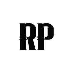 RP monogram logo design letter text name symbol monochrome logotype alphabet character simple logo