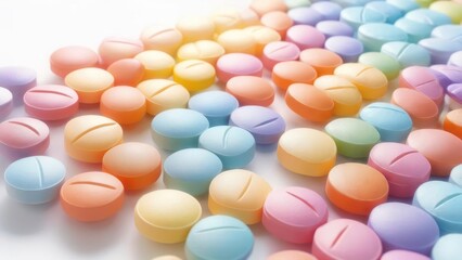 Fototapeta premium Colorful pills in a rainbow gradient