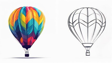 Obraz premium Colorful hot air balloon illustration
