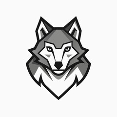 Fototapeta premium Stylized Wolf Head Logo on White Background animal