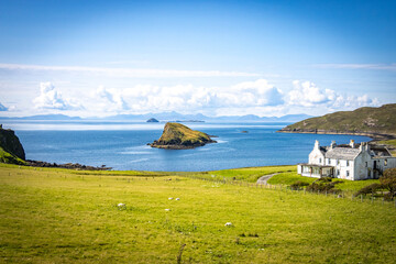 coastline near duntulm castle, isle of skye, skye, hebrides, highlands, scotland, uk, island, white...