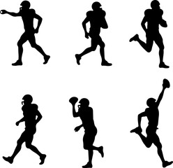 Fototapeta premium American Football Players Illustration in Black and White Style