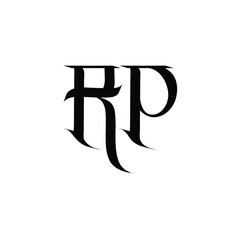 RP monogram logo design letter text name symbol monochrome logotype alphabet character simple logo