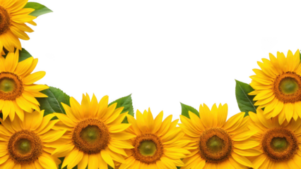 sunflower frame isolated on transparent background