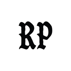 RP monogram logo design letter text name symbol monochrome logotype alphabet character simple logo