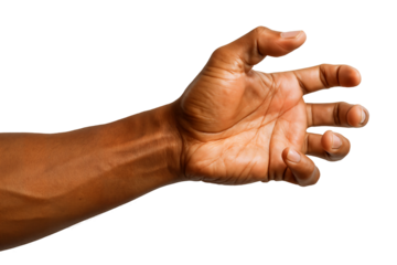 Close-up of an open hand reaching out, showcasing strong veins and detailed skin texture.