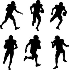 Fototapeta premium Silhouettes of American Football Players in Action