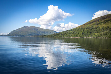 Naklejka premium loch linnhe, mountains near fort william, scotland, loch, lake, uk