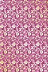 pink fabric texture with flowers