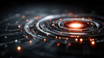 Dynamic digital data flow and network connection with glowing lights representing a technological future and innovation