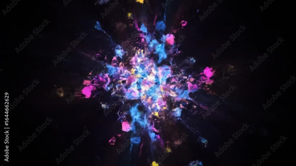 Poster colorful abstract explosion - a vibrant, dynamic abstract visualizer depicting a multicolored explos