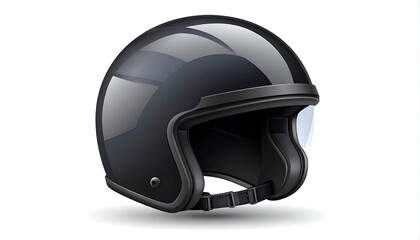 Fototapeta premium Sleek black motorcycle helmet safeguarding against impact during road adventures and protection