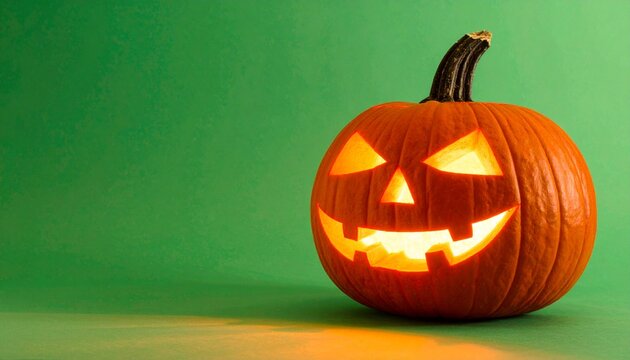 jack o lantern halloween, pumpkin, orange with green background