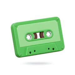 Obraz premium Green cassette tape 3D vintage style