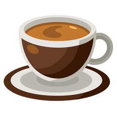 Cup of coffee on a saucer isolated on white background