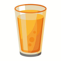 Glass of orange juice isolated on white background
