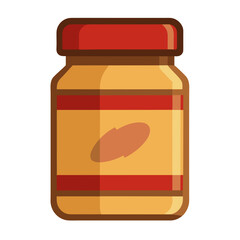 Peanut butter jar isolated on white background