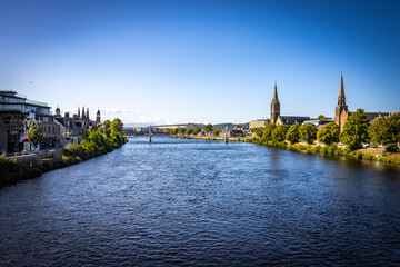 Naklejka premium Inverness, River Ness, Highlands, Scotland, uk, Europe