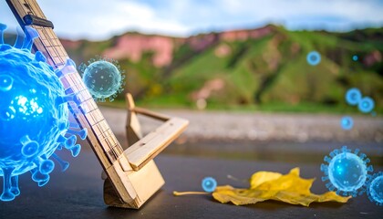 Wooden tool virus graphic design