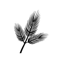 A pine or fir branch with needle-like leaves, representing evergreen and forest themes.