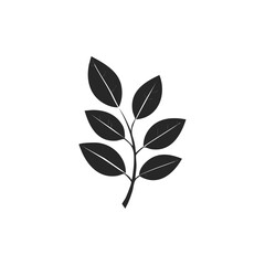 Obraz premium A simple, symmetrical branch with two small leaves, a minimalist and clean design.