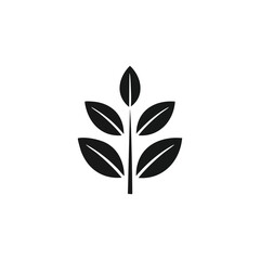 A small, simple branch with a few clean-cut leaves, a versatile icon for various designs.