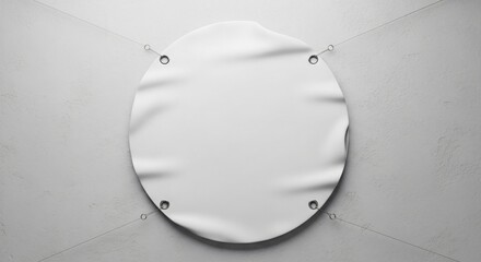 Blank white banner on textured wall, ready for your design