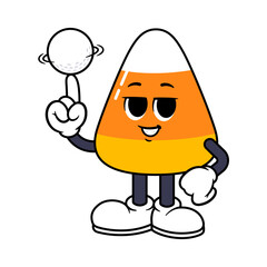 Vector Candy Corn Character Golf Ball